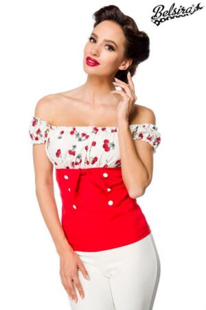 BELSIRA Mesh-Top Belsira Schulterfreies Oberteil - (2XL,3XL,4XL,L)