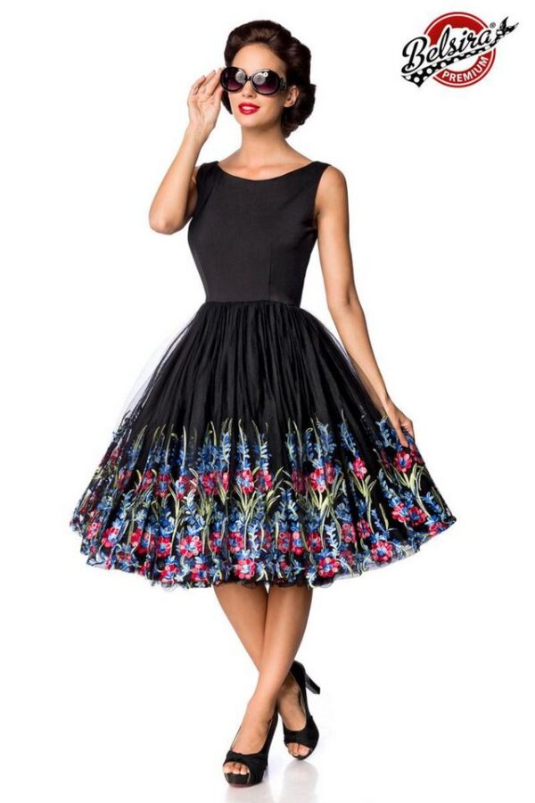BELSIRA Trachtenkleid Belsira - Premium Vintage Blumenkleid - (2XL,3XL,4XL,L,M,S)
