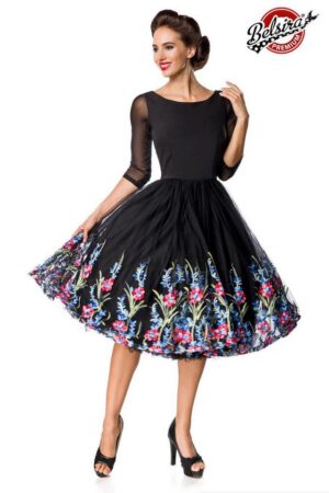 BELSIRA Trachtenkleid Belsira - Premium besticktes Swing-Kleid - (2XL,3XL,4XL,L,M,S)