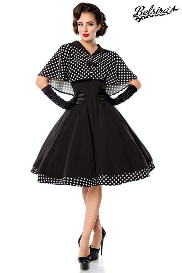 BELSIRA Trachtenkleid Belsira Swing-Kleid mit Cape - (4XL,3XL)