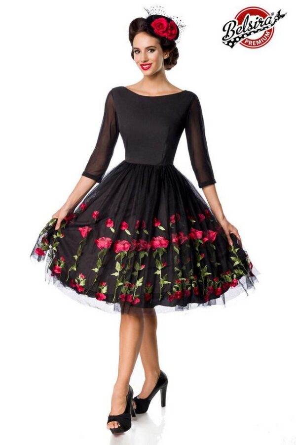 BELSIRA Trachtenkleid Belsira - besticktes Premium Vintage Swingkleid - (2XL,3XL,L,M,S,XL)