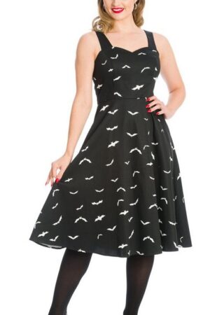 Banned A-Linien-Kleid Batty For You Retro Swingkleid Vintage Goth Fledermaus