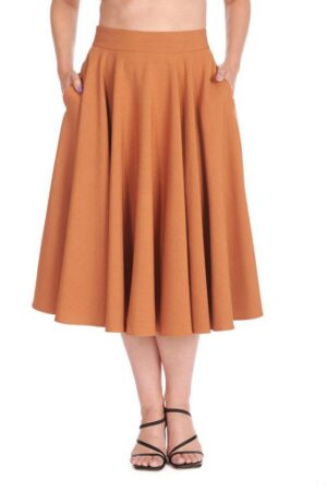 Banned A-Linien-Rock Sway Swing Braun Retro Vintage Skirt