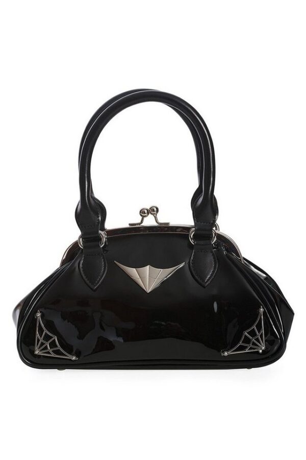 Banned Handtasche Night Lovers, Vintage Lack Tasche mit Schultergurt