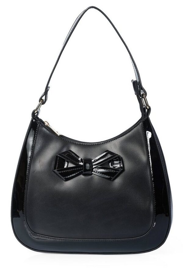 Banned Schultertasche Marlene Bow, Lack Zierschleife