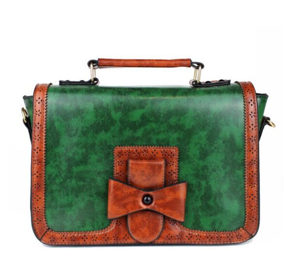 Banned Schultertasche Scandal Bow Grün, Verstellbarer Schultergurt Schleife Retro Crossbody Bag