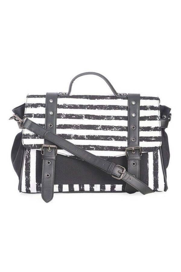 Banned Schultertasche Spooky Nightwalks Weiß, Verstellbarer Schultergurt