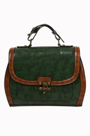 Banned Schultertasche Stevie Grün, Verstellbarer Schultergurt Retro Crossbody Bag