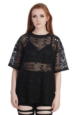 Banned T-Shirt Skull Queen Long Top