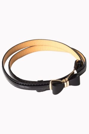 Banned Taillengürtel Ocean Avenue Schwarz Vintage Retro Lack Gürtel