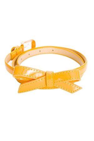 Banned Taillengürtel Vintage Gold Rush Gelb Retro Lack Gürtel mit Schleife