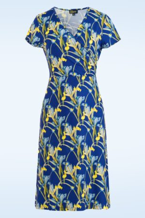 Chrissy Cross Kleid in blauer Lilie