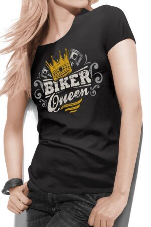 GASOLINE BANDIT® T-Shirt Damen Lady Biker Racer-Shirt: Biker Queen