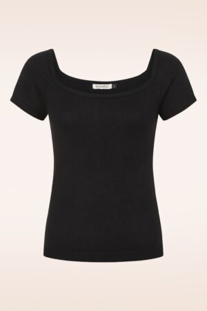 Ginny Gestricktes Top in Schwarz.