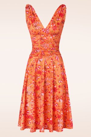 Grecian Butterfly Swing Kleid in Orange