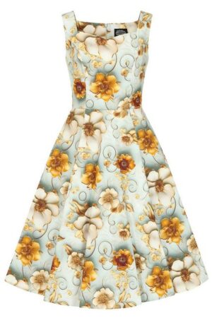 Hearts & Roses London A-Linien-Kleid Mavis Floral Swing Dress Retro Vintage Fit-N-Flare 50er