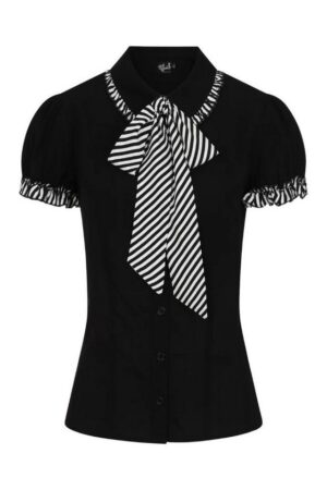 Hell Bunny Blusenshirt Leslie Schleife