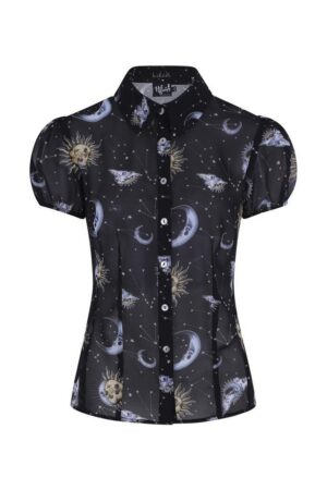 Hell Bunny Blusenshirt Solaris Weltall Oberteil