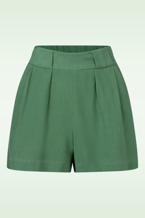 Hilton Leinen Mix Shorts in grasgrün
