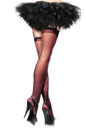 Leg Avenue Overknees Klassische Strapsstrümpfe mit Naht Unverzichtbares Accessoire für Damen, vielseitig kombinierbares Kost