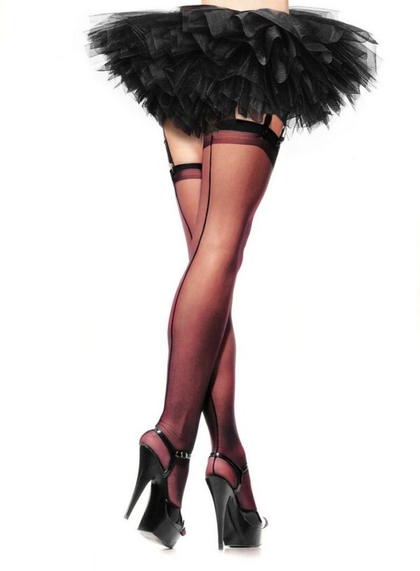 Leg Avenue Overknees Klassische Strapsstrümpfe mit Naht Unverzichtbares Accessoire für Damen, vielseitig kombinierbares Kost