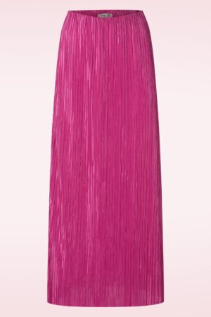 Lily Plissierter Maxirock in Fuchsia