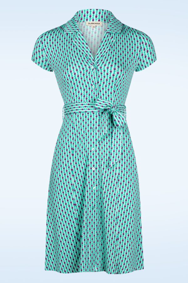 Lucia Graphic Kleid in Aqua Grün