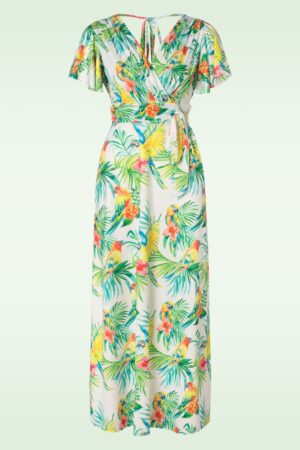Malia - Maxikleid mit tropischem Papagei in Bunt
