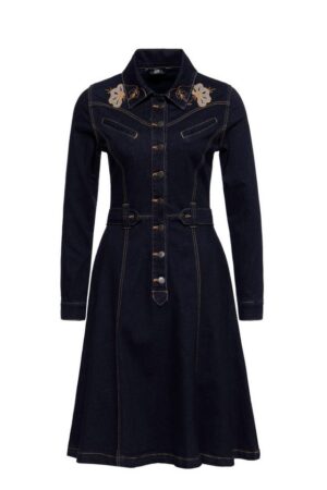 QueenKerosin Jeanskleid (1-tlg) im Western-Style