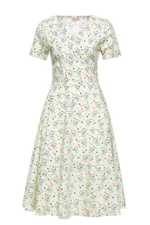 QueenKerosin Sommerkleid Retro Cats (1-tlg) mit Katzen Allover-Print
