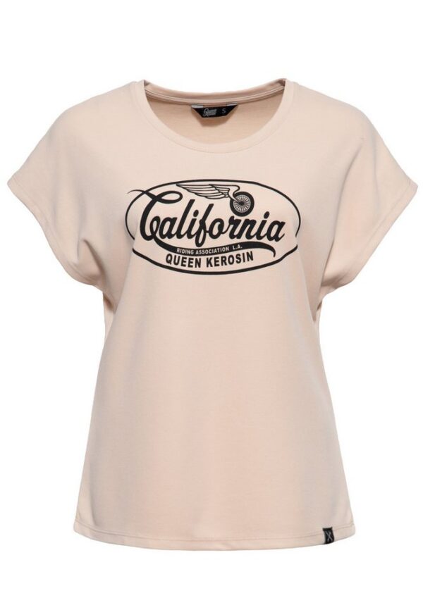 QueenKerosin T-Shirt California (1-tlg) Wohlfühlfaktor mit Modal