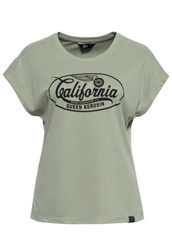 QueenKerosin T-Shirt California (1-tlg) Wohlfühlfaktor mit Modal