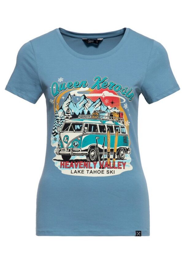 QueenKerosin T-Shirt Heavenly Valley (1-tlg) mit Vintage-Print