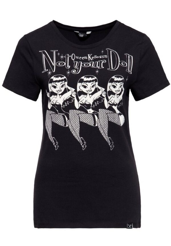 QueenKerosin T-Shirt Not your Doll (1-tlg) mit Pin-Up Motiv