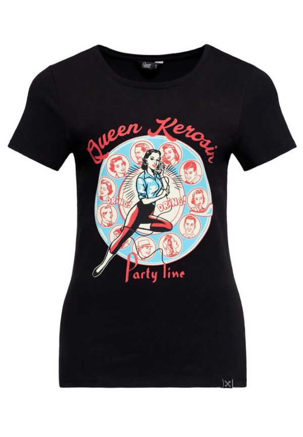 QueenKerosin T-Shirt Party Line (1-tlg) mit 50s Artwork