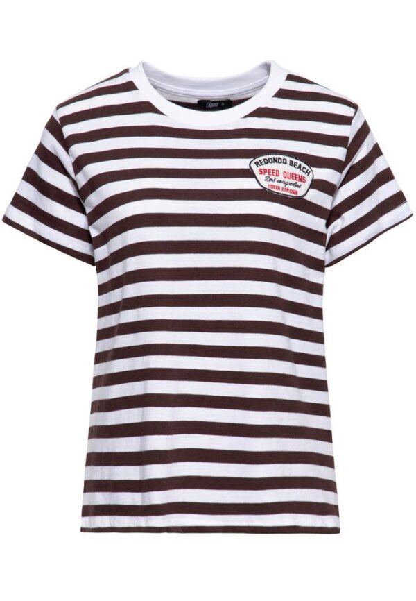 QueenKerosin T-Shirt Redondo Beach - Speed Kings (1-tlg) mit Bretonstreifen