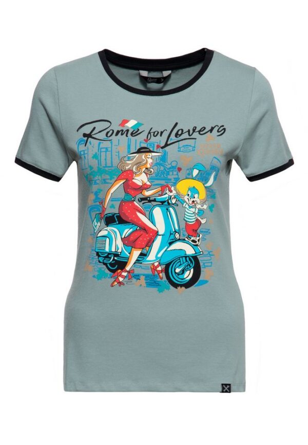 QueenKerosin T-Shirt Rome for Lovers (1-tlg) mit italienischem Artwort-Motiv