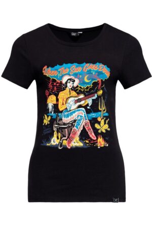 QueenKerosin T-Shirt When The Sun Goes Down (1-tlg) Western Style Artwork