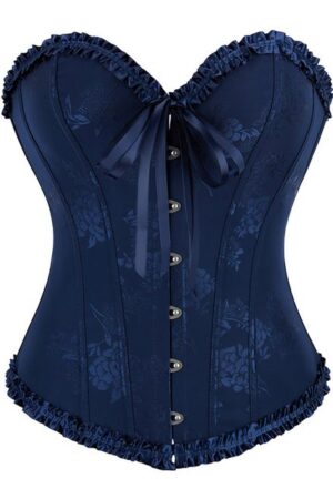 Refttenw Corsage Damen-Korsett Vintage Jacquard Bustiers Schnür-Korsett Gothic Taillenformer Dessous