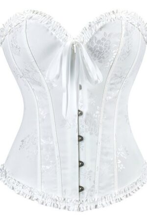 Refttenw Corsage Damen-Korsett Vintage Jacquard Bustiers Schnür-Korsett Gothic Taillenformer Dessous