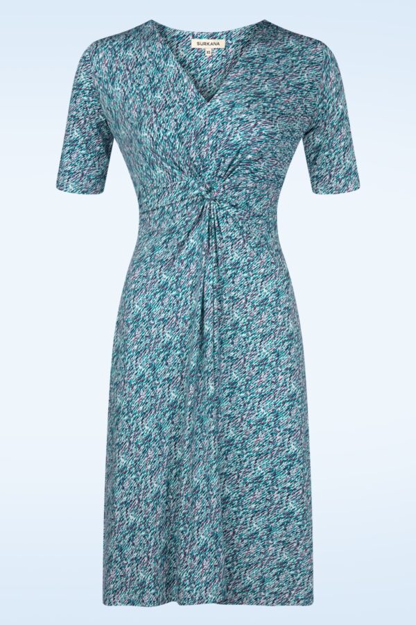 Stella Knotted Kleid in Türkis