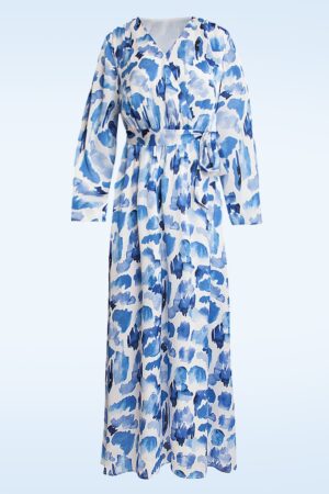 Suzie Maxikleid in Weiß und Blau