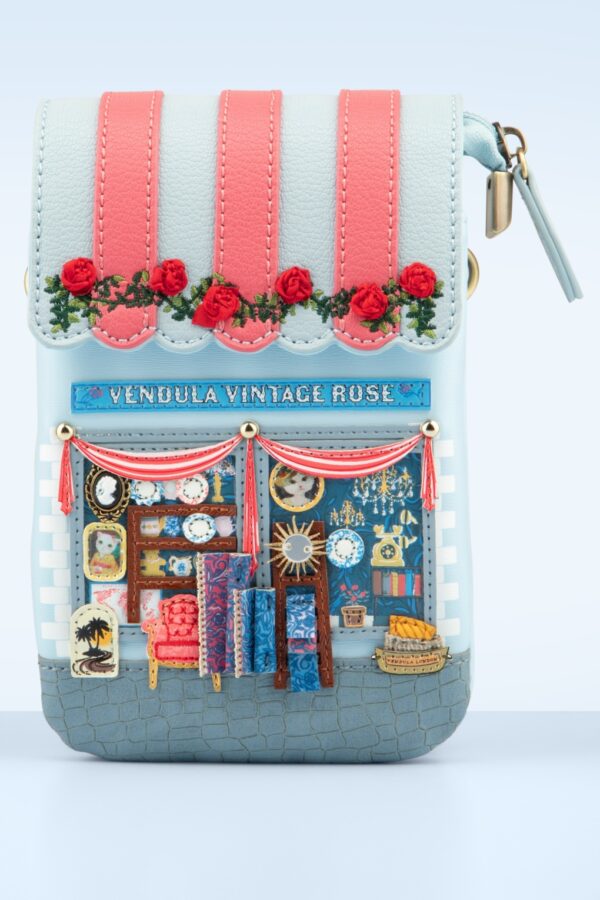 Vendula Vintage Rose Handytasche in Blau.