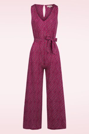 Vera Geo Print Jumpsuit in Fuchsia