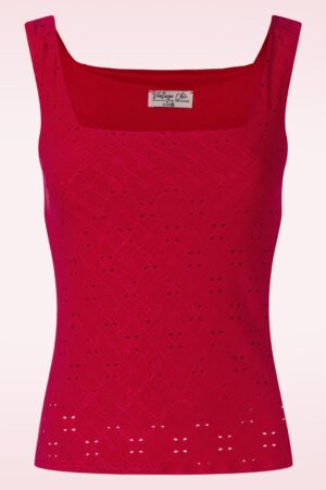 Demi Stickerei Top in Rot