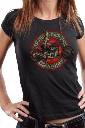 GASOLINE BANDIT® T-Shirt Damen Lady Biker-Shirt: