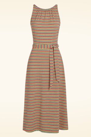 Hazel Beepop gestreiftes Kleid in Custard Gelb