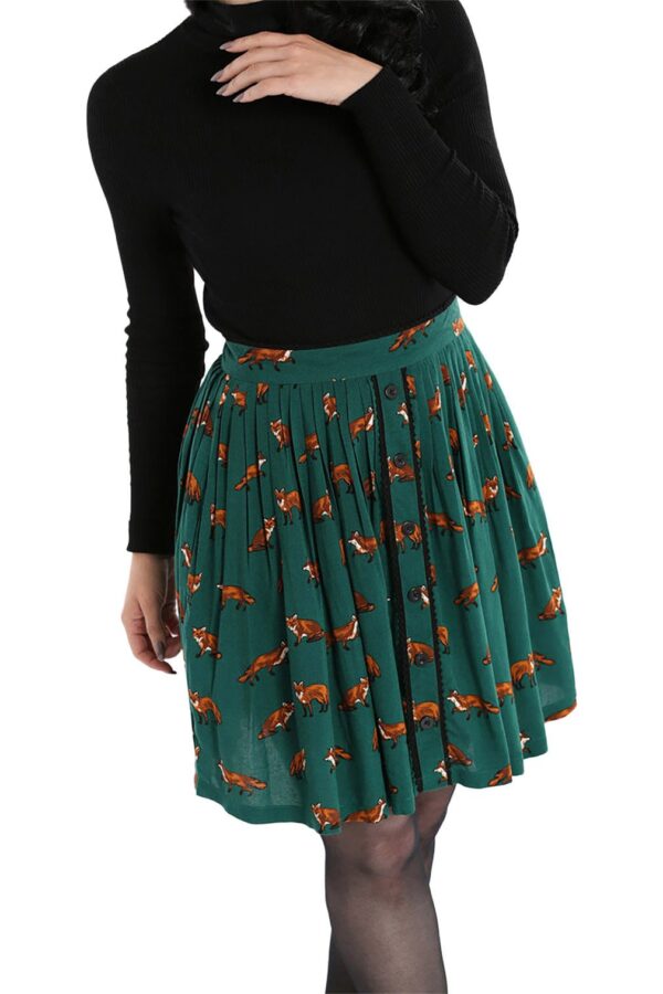 Hell Bunny A-Linien-Rock Vixey Skirt Grün