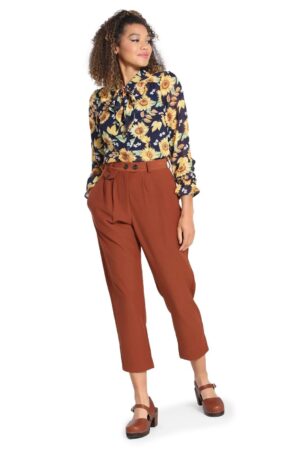 Hell Bunny Stoffhose Ravenwood Cropped Trousers