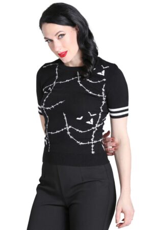 Hell Bunny Stricktop Stitches Top Vintage